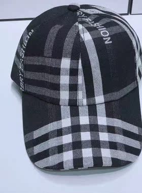 高品质夏季男女士运动休闲格纹防晒太阳帽子鸭舌帽棒球帽时尚百搭