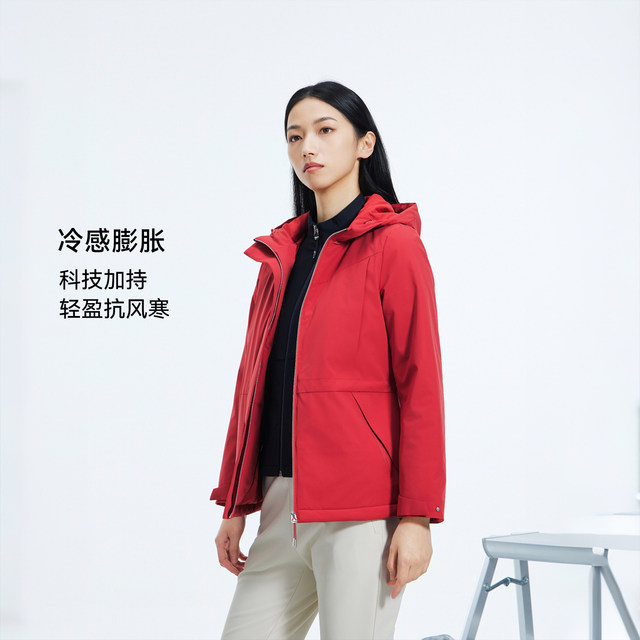 ເສື້ອກິລາ hooded jacket ທີ່ມີ zippered ນ້ໍາຫນັກເບົາຂອງແມ່ຍິງ
