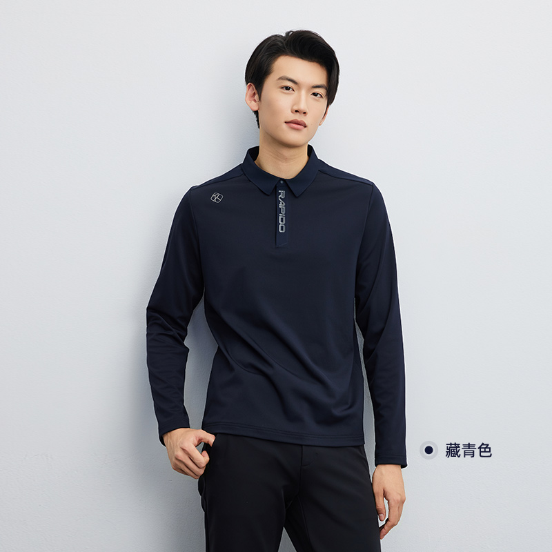 【新品】RAPIDO雳霹道25年秋冬男士简约微磨毛休闲内搭长袖POLO衫 - 图2