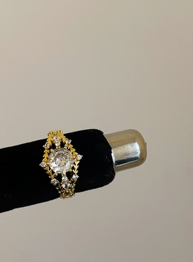 小众设计感锆石开口戒指女个性精致时尚百搭轻奢高级感指环戒