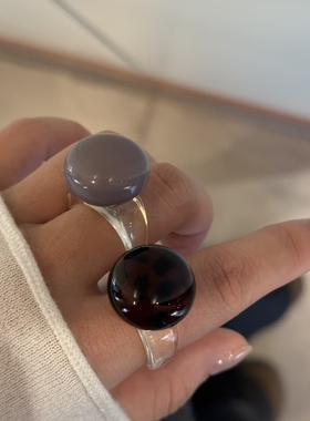 欧美时尚十字架彩色馒头珠戒指时尚ins风简约百搭高级小众指环戒