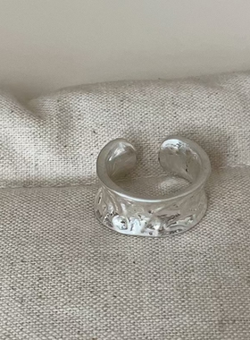 精致锤纹肌理感几何金属戒指女ins风夸张独特个性潮流时尚指环戒