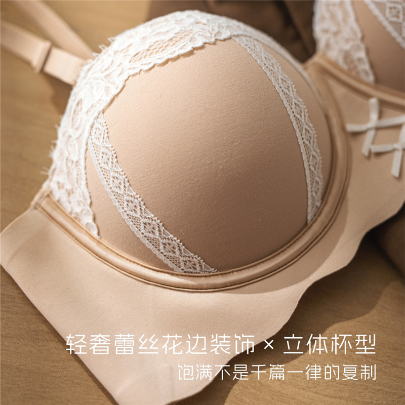 小胸聚拢显大内衣无钢圈轻奢蕾丝性感防下垂2025新款爆款文胸罩女 - 图2