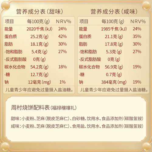 周村烧饼山东特产芝麻饼福禄穰穰礼盒非遗中华老字号85gx8盒中秋 - 图3
