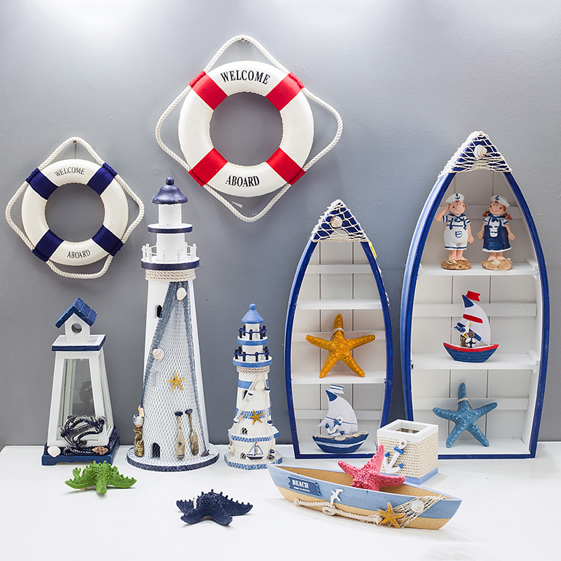 海洋风格组合装饰摆件地中海创意摆设饰品幼儿园环创用品摆台道具 - 图1