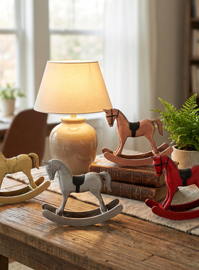 复古怀旧创意木马桌面摇摇马摆件