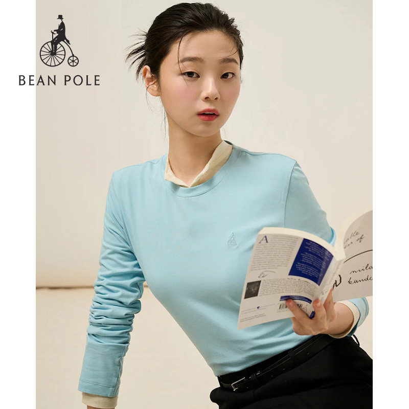 【新品】BEANPOLE滨波 春夏女士圆领简约打底内搭素色休闲长袖T恤,淘宝优惠券,粉丝福利购,淘宝优惠卷