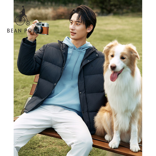 【新品】90%鹅绒BEANPOLE滨波25秋冬男士发热美式休闲羽绒服外套 - 图1