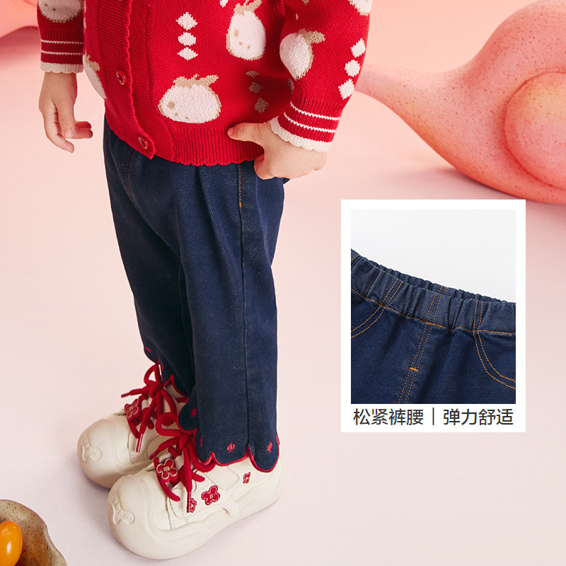 巴拉巴拉婴儿裤子加绒女童喇叭裤宝宝长裤儿童冬装2025款新款童装,淘宝优惠券,粉丝福利购,淘宝优惠卷
