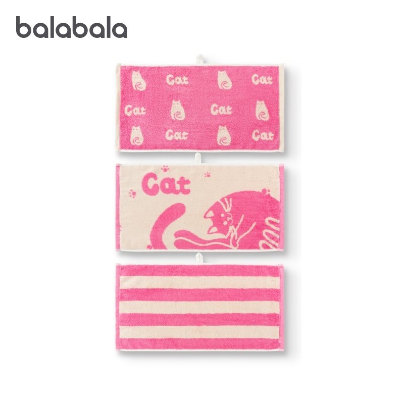 巴拉巴拉balaOne儿童浴巾男女童宝宝卡通图案柔软舒适毛巾三条装,淘宝优惠券,粉丝福利购,淘宝优惠卷