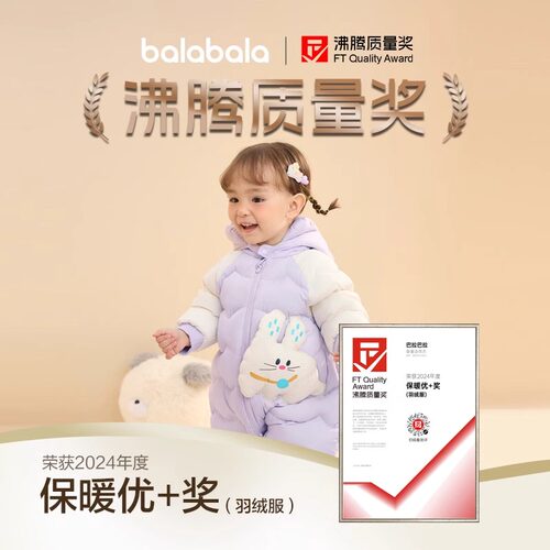 巴拉巴拉婴儿羽绒服连体衣男童女童抱衣宝宝外出服抱衣儿童冬装小 - 图1