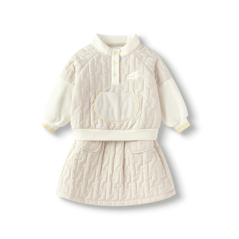 【商场同款】巴拉巴拉女童套装儿童夹棉两件套2025新款秋冬装拼色,淘宝优惠券,粉丝福利购,淘宝优惠卷