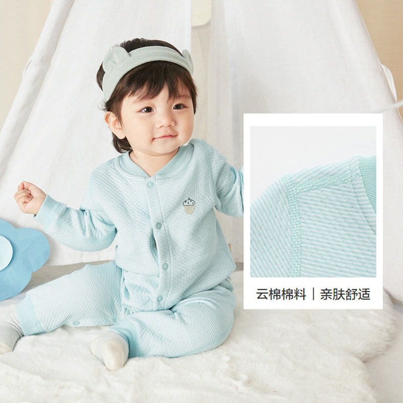 巴拉巴拉男童新生儿保暖小和尚服 巴拉巴拉妙步连身衣/爬服/哈衣