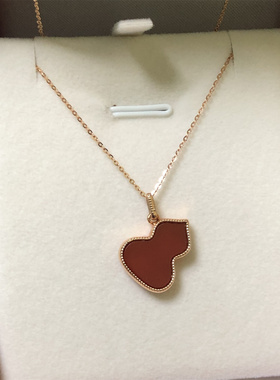 18k玫瑰金葫芦项链Au750