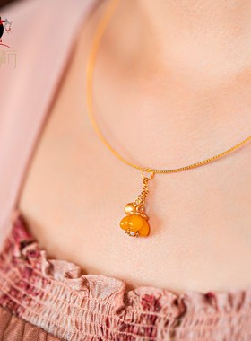 衣锦媚行S925镀金蝴蝶珍珠项链