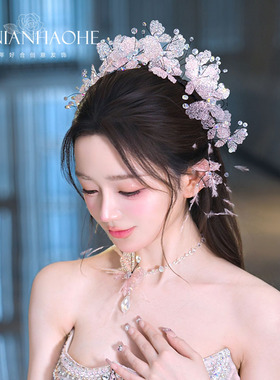 韩式重工水晶蝴蝶发箍减龄发饰品