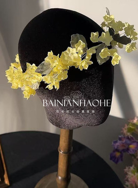原创小众春日黄色花朵花环发箍