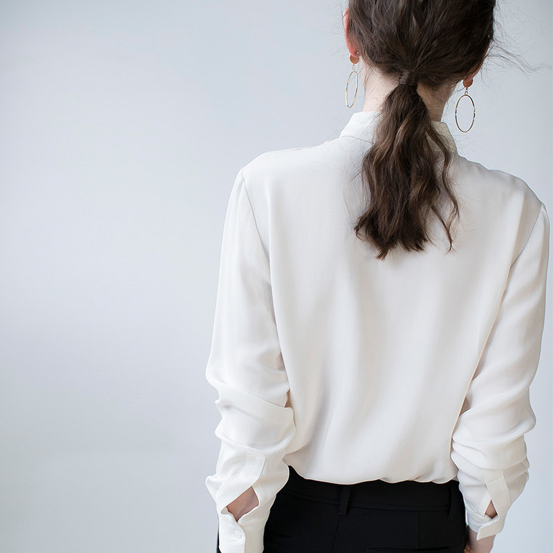 高人气口碑百褶雪纺白衬衫春女上衣 iumi衬衫