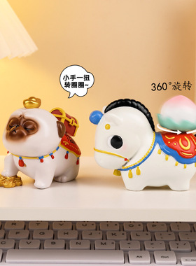 正版吾皇猫萌宠生肖马年盲盒摆件