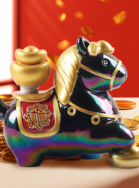 吉祥物马年萌宠盲盒解压桌面摆件