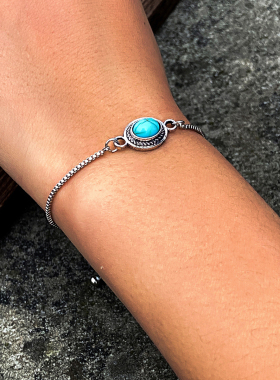 可拉伸调节仿松石手链