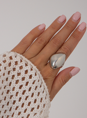 欧美时尚ins凹凸光面不规则Ring 潮流个性金属几何关节戒指环女