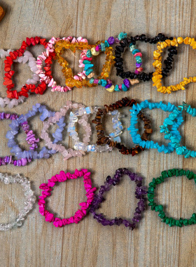 时尚个性不规则彩色碎石手链