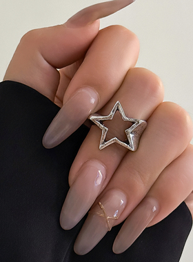 复古个性镂空五角星戒指