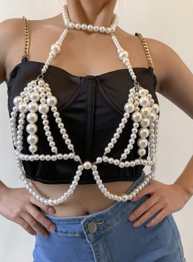 多层人造珍珠文胸链配饰