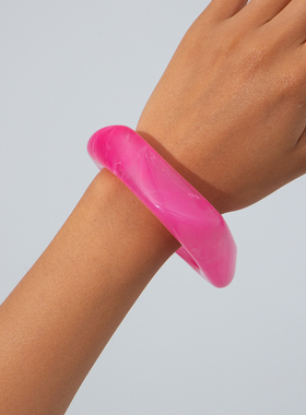 糖果色不规则树脂手镯女 2025新款清新时尚网红ins旅拍手饰品潮人