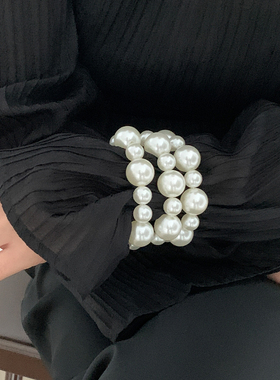 3件套仿珍珠手链套装 欧美新款嘻哈时尚百搭网红旅行拍照配饰品