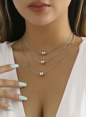 CCB塑料圆珠蛇骨链项链套装