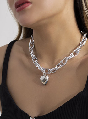 CCB爱心双织粗链项链女