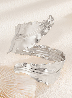 金属海草造型手镯女 2025秋冬新潮时尚小众创意设计网红拍照饰品