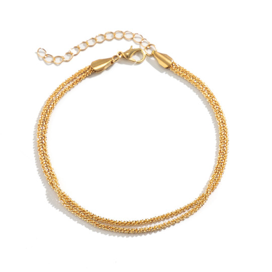 金属毛毛虫链条脚链女 2025夏季时尚简约网红沙滩度假搭配脚饰品