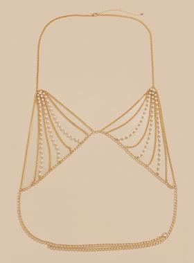 仿珍珠铝磨链套装身体链女2026春夏新潮性感时尚网红写真拍照饰品