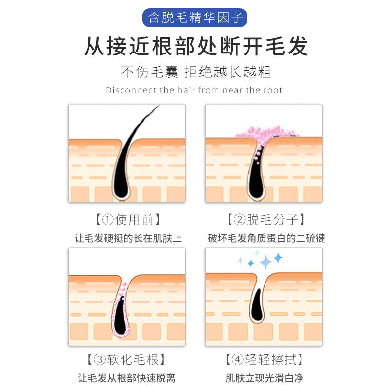 水之蔻女士温和去腋下全身不脱毛膏 淘小鹿美妆脱毛膏