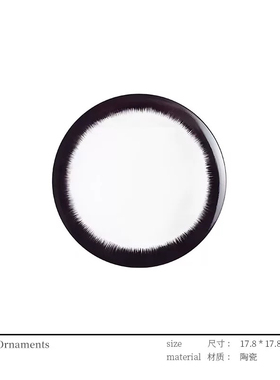 现代轻奢样板间斑点马毛托盘客厅茶几香薰摆件几何花瓶大理石花器