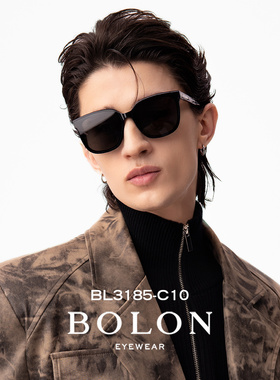 暴龙方框板材偏光太阳镜茶色墨镜