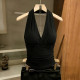 ເສື້ອຢືດຄໍ V-neck pleated slim fit sleeveless top