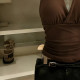 ເສື້ອຢືດຄໍ V-neck pleated slim fit sleeveless top