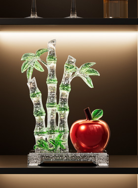 节节高升竹报平安富贵装饰摆件轻奢高档客厅电视柜壁龛工艺品