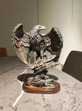 复古美式古风狮子头像树脂工艺品制品摆件玄关办公室酒柜软装