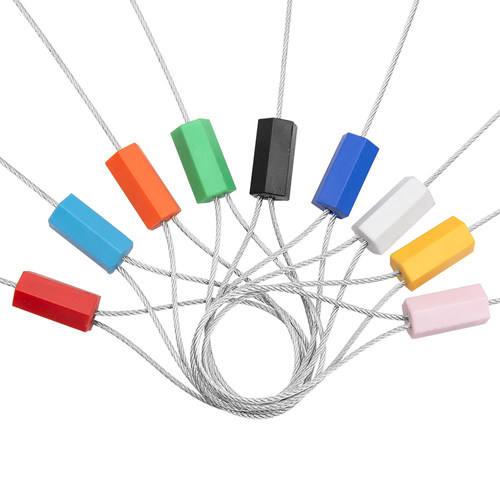 宇脉一次性抽紧式钢丝封条货柜集装箱钢丝铅封施封锁煤矿车封签 - 图2