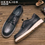 Martens, японские универсальные низкие туфли для отдыха на платформе, из натуральной кожи, в американском стиле, крупный округлый носок