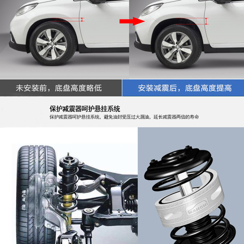 适用双龙柯兰多爱腾路帝主席汽车减震器缓冲胶垫避震弹簧改装升高 - 图1