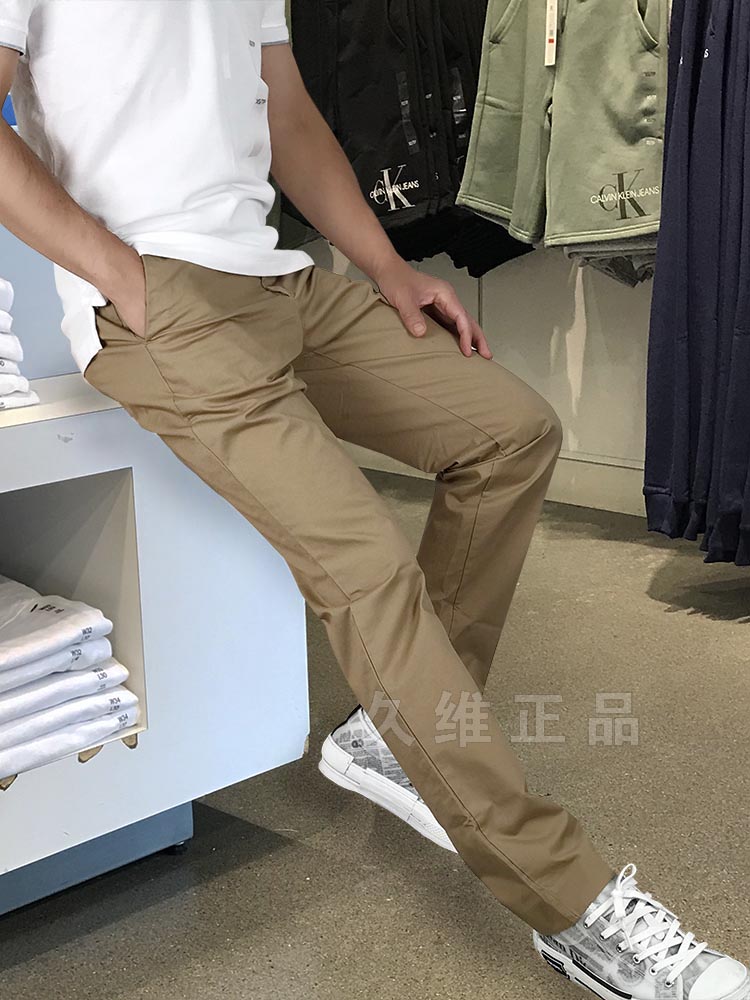 CK Calvin Klein新款男士时尚百搭Slim修身直筒休闲裤长裤子