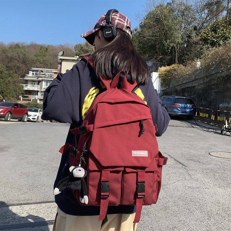 高中生书包男ins校园双肩包女大学生简约大容量旅游背包初中2025,淘宝优惠券,粉丝福利购,淘宝优惠卷