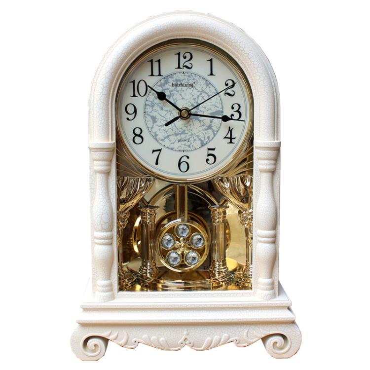 欧式复古钟表创意家用座钟客厅大号老式摆钟美式桌面摆件台式坐钟 - 图3