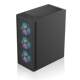 Desktop computer case with side view for gaming and business